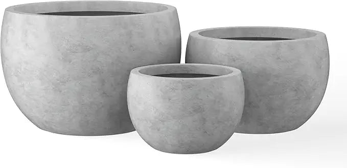 Stylish Concrete Plant Pots Set for Indoor and Outdoor Use