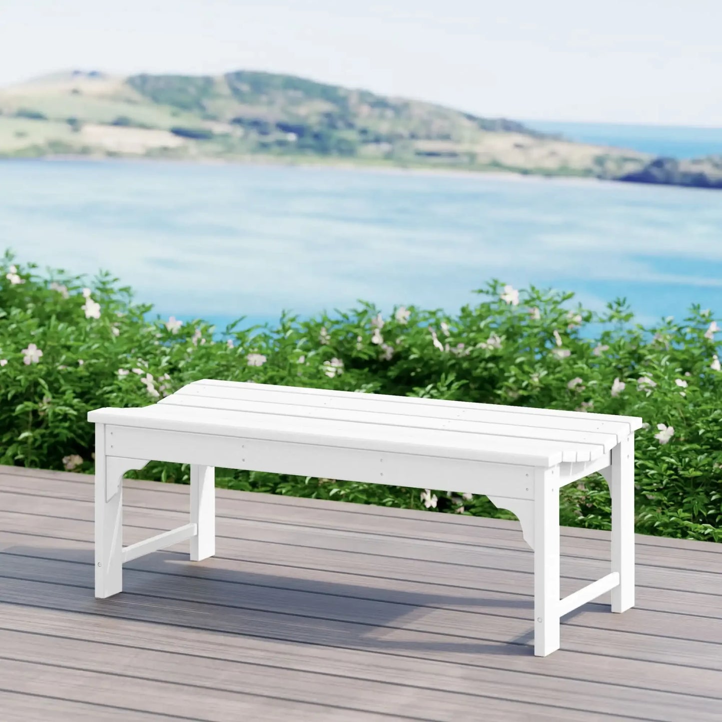 Modern Backless Outdoor Garden Bench for Relaxing Spaces
