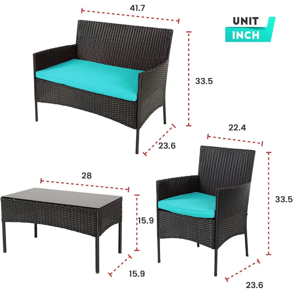 Outdoor Wicker Patio Conversation Furniture Set for Relaxation