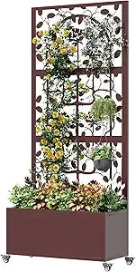 Metal Planter Box with Trellis for Beautiful Garden Display