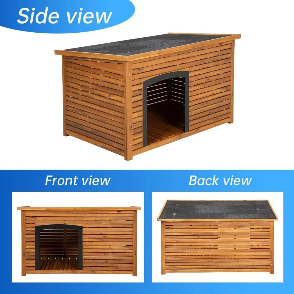 Outdoor Insulated Dog House Durable Weatherproof Puppy Shelter