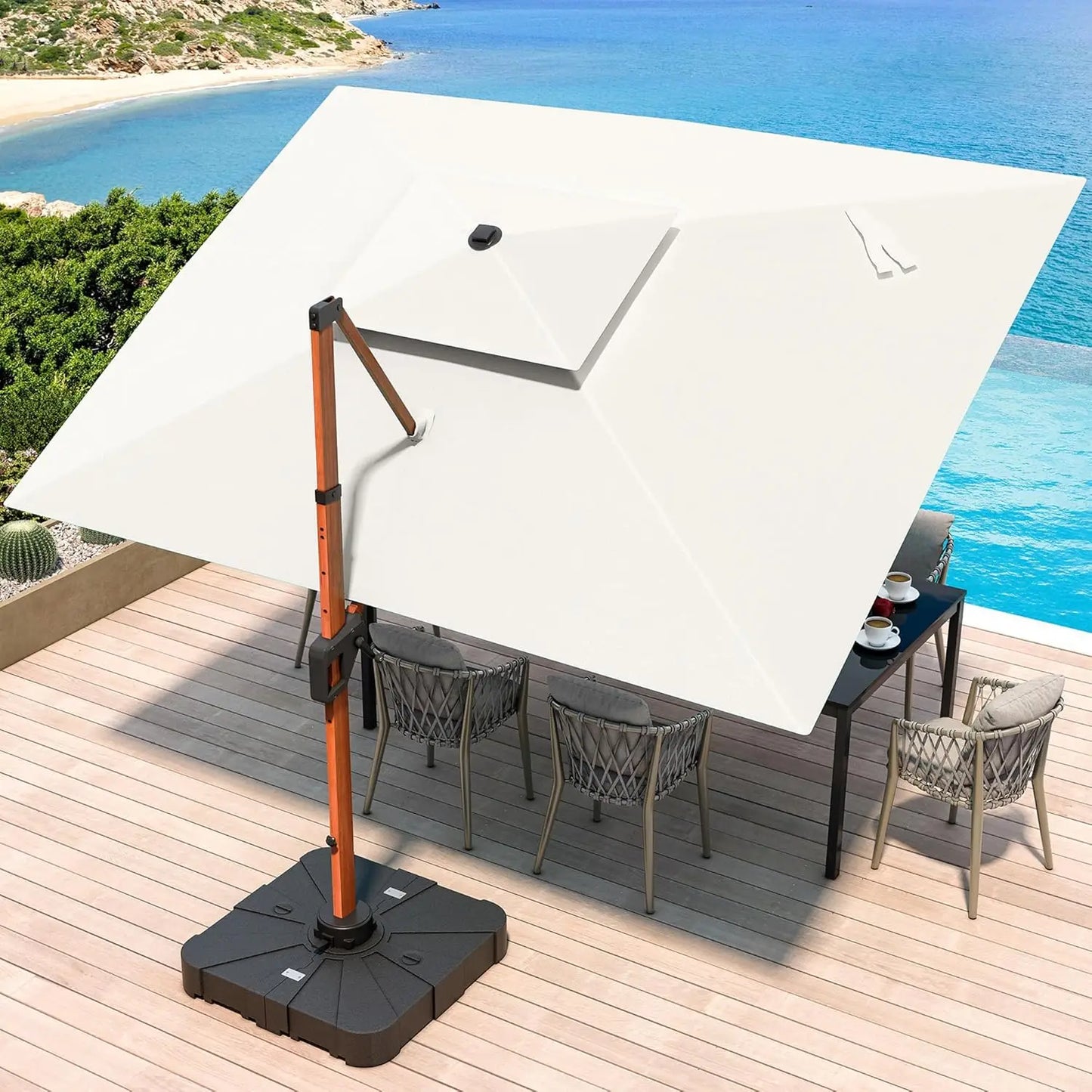 Deluxe Cantilever Patio Umbrella for Outdoor Sun Protection