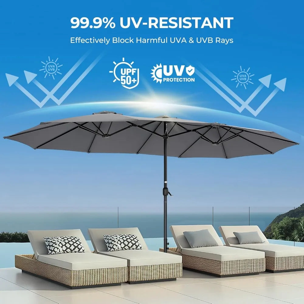 Large Double Sided Patio Umbrella for Outdoor Spaces