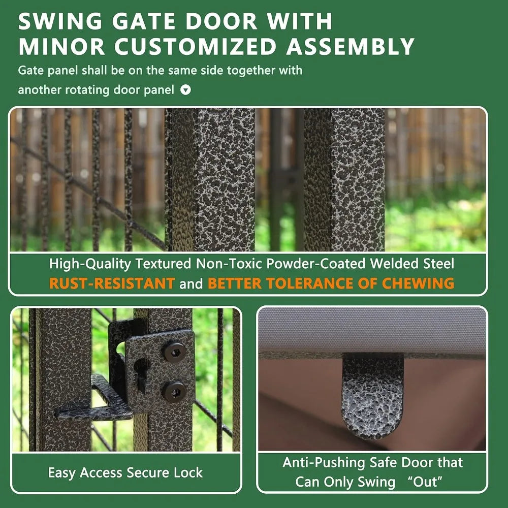 Heavy Duty Outdoor Dog Kennel with Rotating Feeding Door