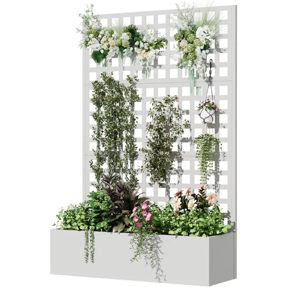 Metal Planter Box with Trellis for Beautiful Garden Display