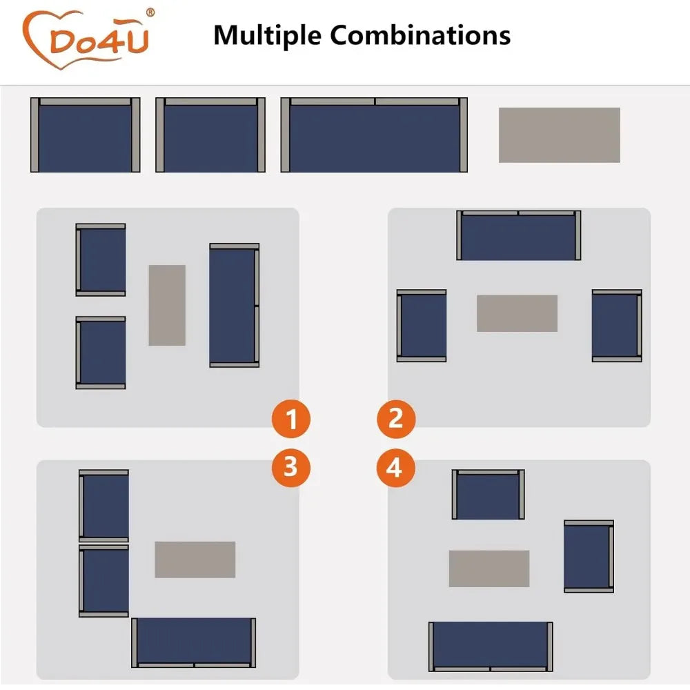 Modern Outdoor Wicker Sectional Patio Furniture Conversation Set