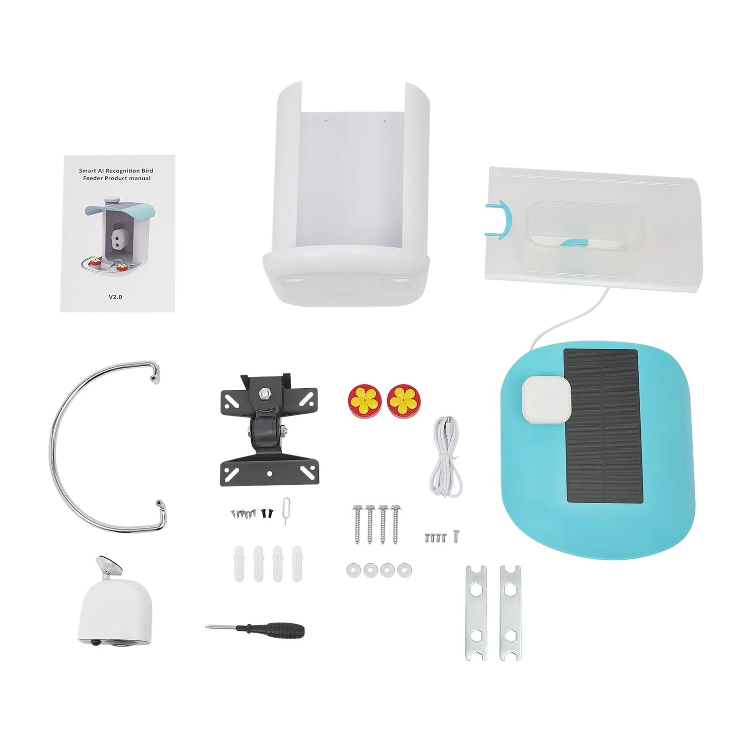 Outdoor Solar Smart Bird Feeder Camera with AI Recognition