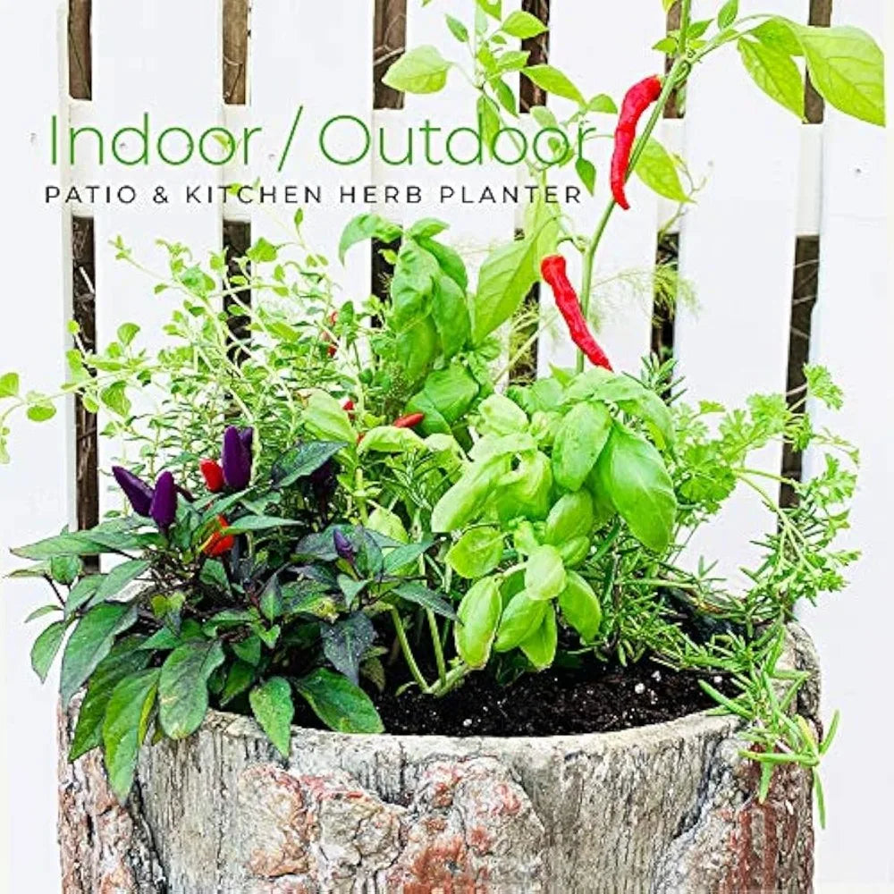 Large Hollow Log Planter for Outdoor Garden and Yard