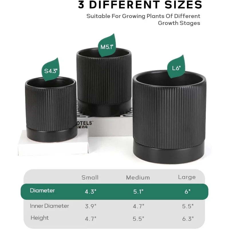 Ceramic Planter Pots Set for Indoor and Outdoor Plants